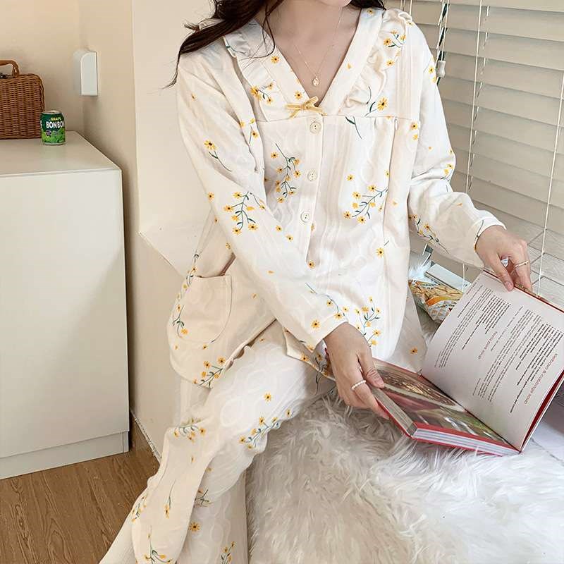 月子服产后秋冬空气棉孕妇睡衣女春秋10月产妇待产喂奶哺乳家居服