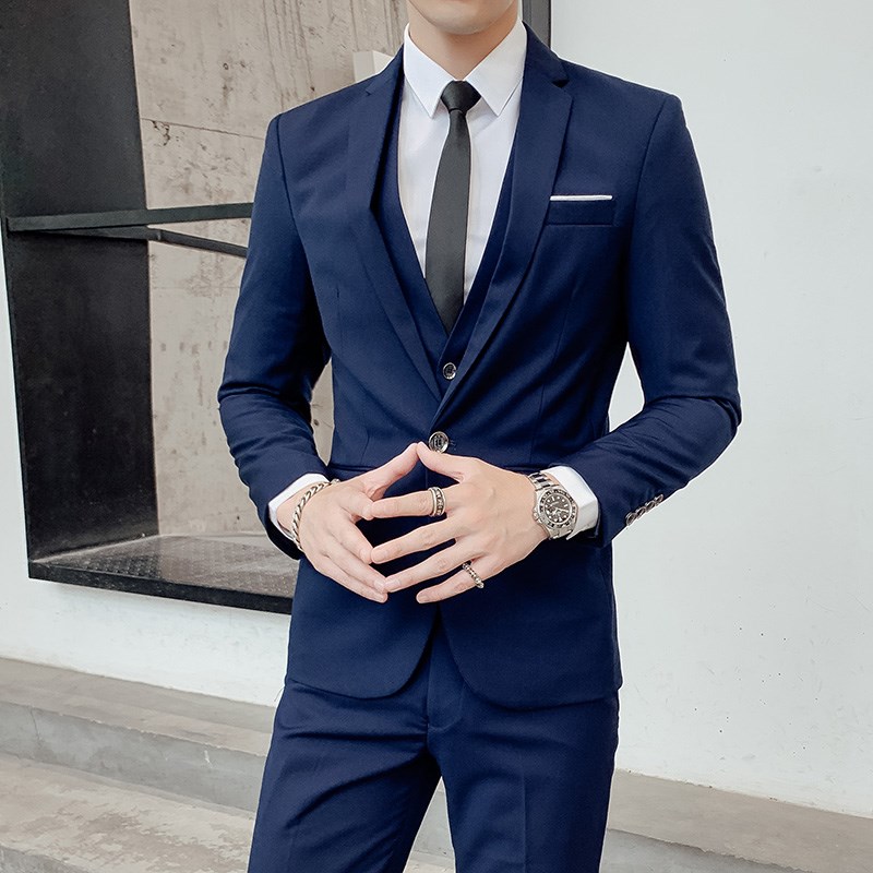 西服套装男士商务修身正装上班面试职业西装新郎结婚礼服外套团服