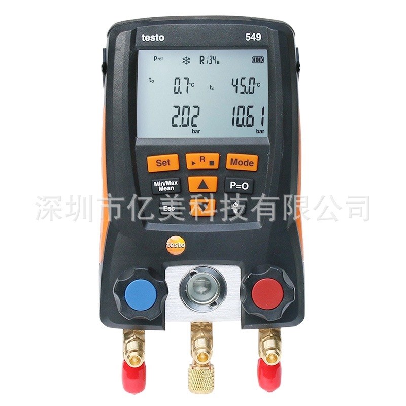 testo549/550汽车空调加氟表冷媒雪种压力表双表阀数字充氟表
