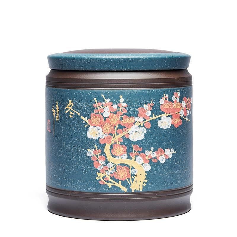 罐子陶瓷茶缸饼普洱茶醒大号储存茶叶罐密封家用宜兴茶罐紫砂收纳