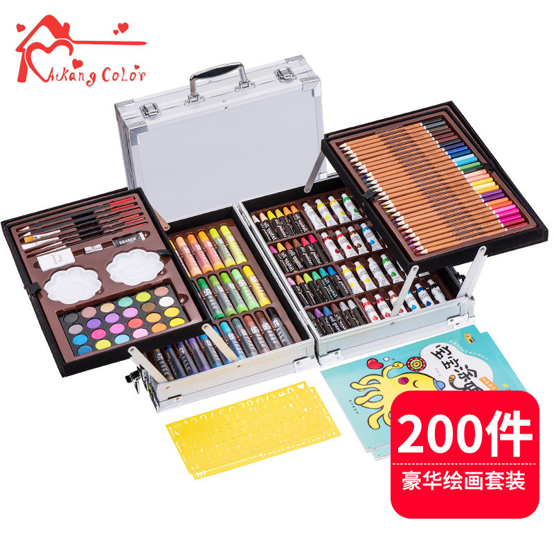 现货速发儿童画笔水彩笔绘画套装可水洗小孩画画工具丙烯颜料美术