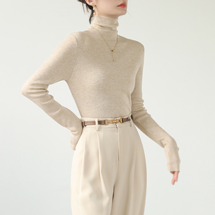高领针织 女秋冬高级感2022新款 内搭毛衣女士上衣气质长袖 s打底衫