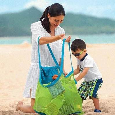 直销新品Hot Mesih Beach Bag Sandpit Carrying Toys Storage Ne