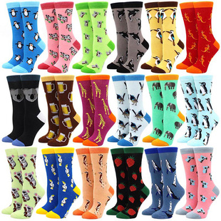 Cute Socks animal Funny Spring Print Happy 厂家Women Art Soc