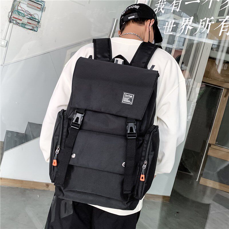 校园百搭高中学生大容量双肩包女高颜值结实男士书包旅行电脑背包