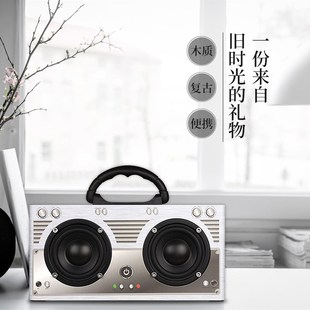 德国木质手提20W功率无线蓝牙音箱4.0手机插卡户外便携音响重低音