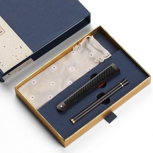 黑檀木质卧香盒檀香熏香炉香筒套装 家用室内香筒线香炉插香底座