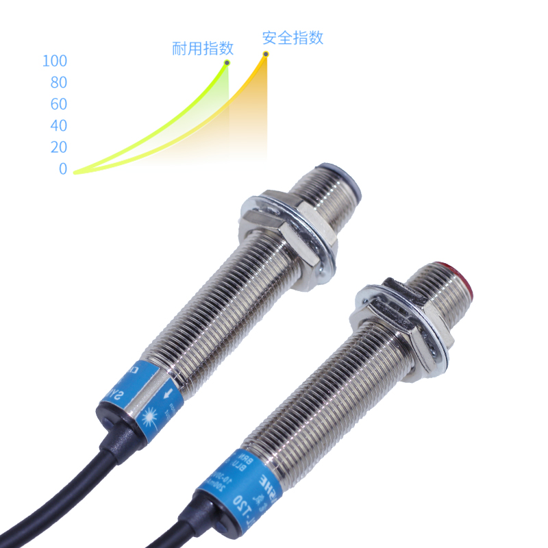 鑫社 M12激光对射光电开关传感器SYM12D-T20N 红外感应开关NPN24V