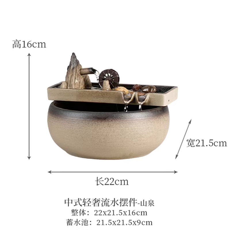 升级版USB蓄电池充电流水摆件不插电流水摆件自动水循环送礼招财