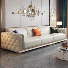 意式轻奢真皮沙发客厅简约现代2024新款小户型高端4米长直排沙发