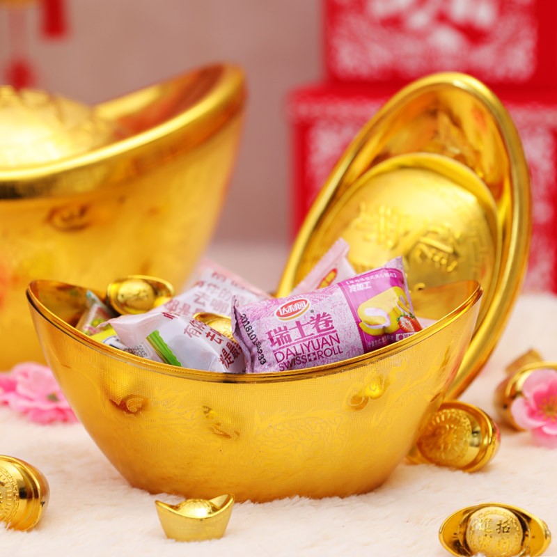 现货虎年春节新年装饰纳福金元宝室内场景布置摆件仿真金元宝招财