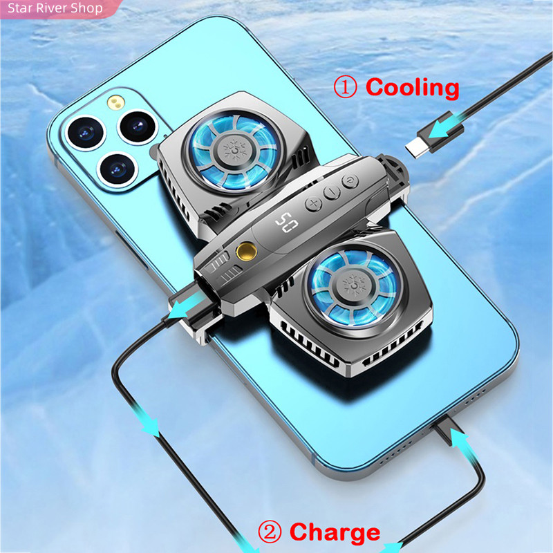 极速Usb Phone Cooler Semiconductor Dual Cooling Fan Radiator