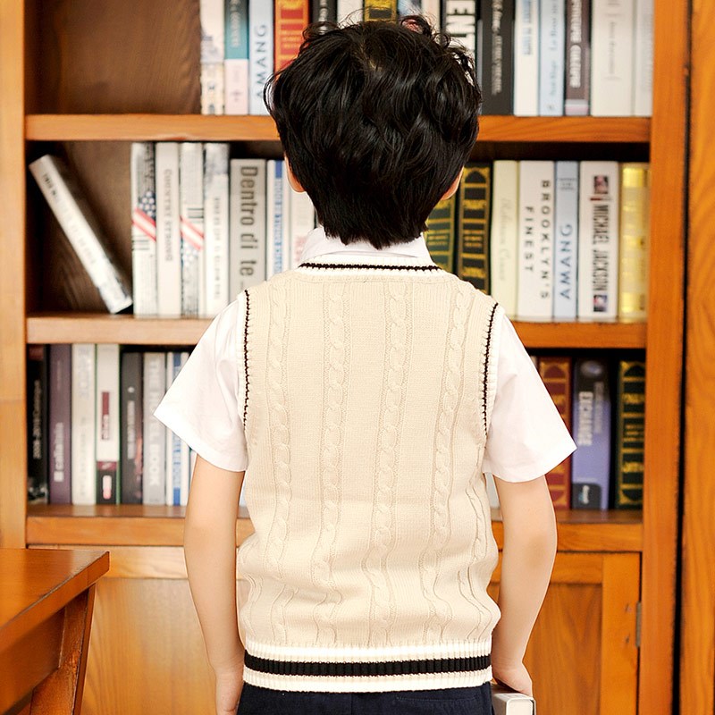童装背心春秋装学院风儿童学生校服班服冬装全棉英伦男童毛衣马甲