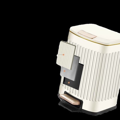 自如生活2024年新款简约轻奢脚踏加盖不锈钢高档垃圾桶