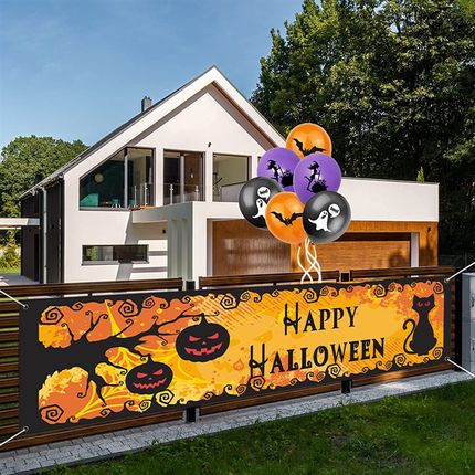 推荐Halloween Banners Outdoor Hanging Decorations Pumpkin Fl