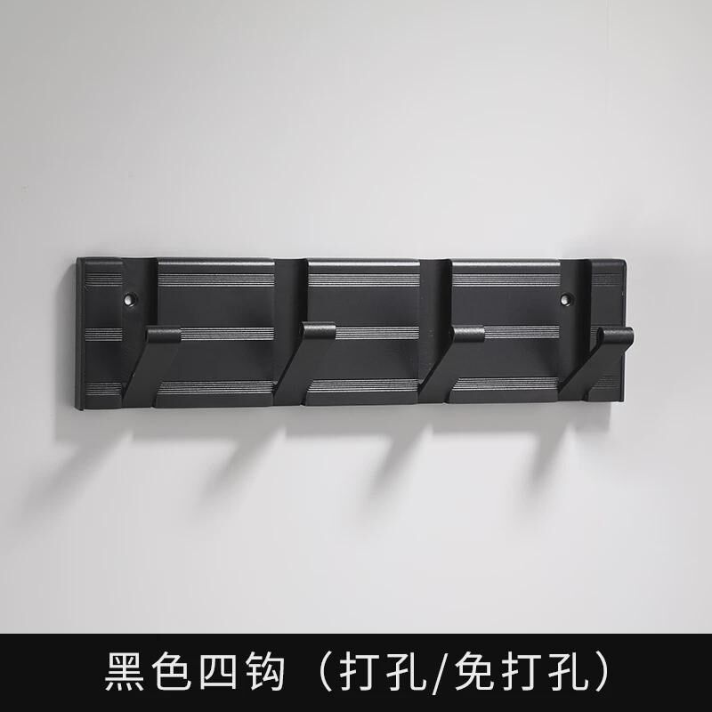 黑色排钩隐形 免打孔门后钩 浴室毛巾挂钩 玄关折叠大衣新款