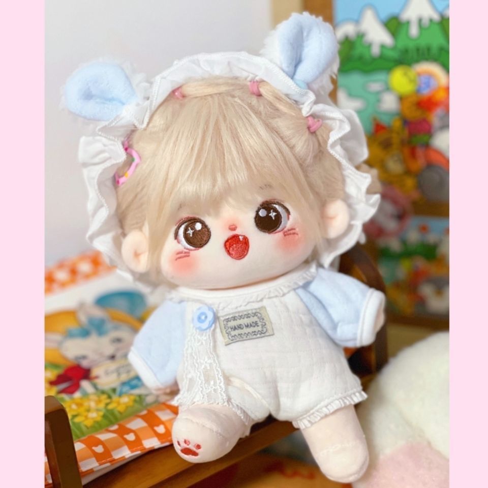 毛绒玩具棉花娃娃缺m牙吧10cm厘米娃衣玩偶公仔换装无属性衣服