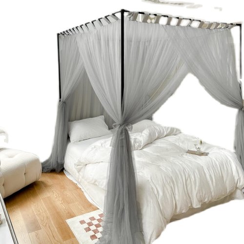 新款公主风蕾丝宫廷蚊帐1.8米1.5m床加密家用三开门落地民宿床幔