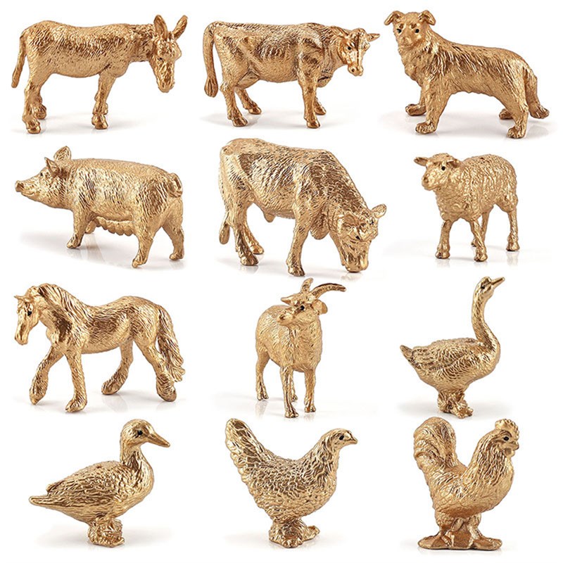 极速12pcs Realistic Animal Figurines Simulated Poultry Actio