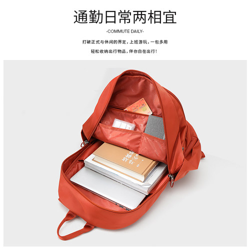 牛津布双肩包女2023新款通勤小背包大容量帆布旅行包学生电脑书包
