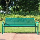 室外铁艺公园椅户外景区花园椅学校球场休闲靠背长长排椅运动场