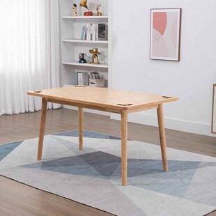 养老院适老餐桌康养中心实木餐桌实木直腿橡木餐桌四人桌六人桌子