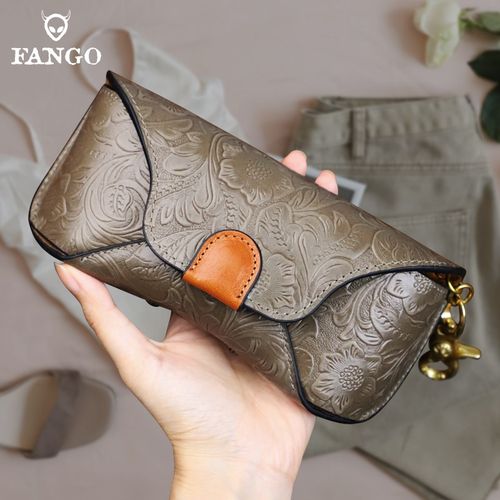 手工复古牛皮眼镜盒男抗压国风潮流墨镜盒真皮挂绳便携收纳盒女