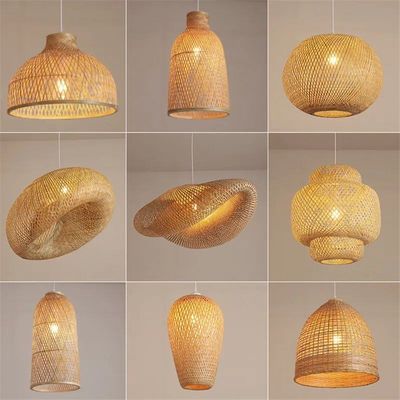 Classic Bamboo Lusre Chandelier Hanging Lamp Ceiling Handmad