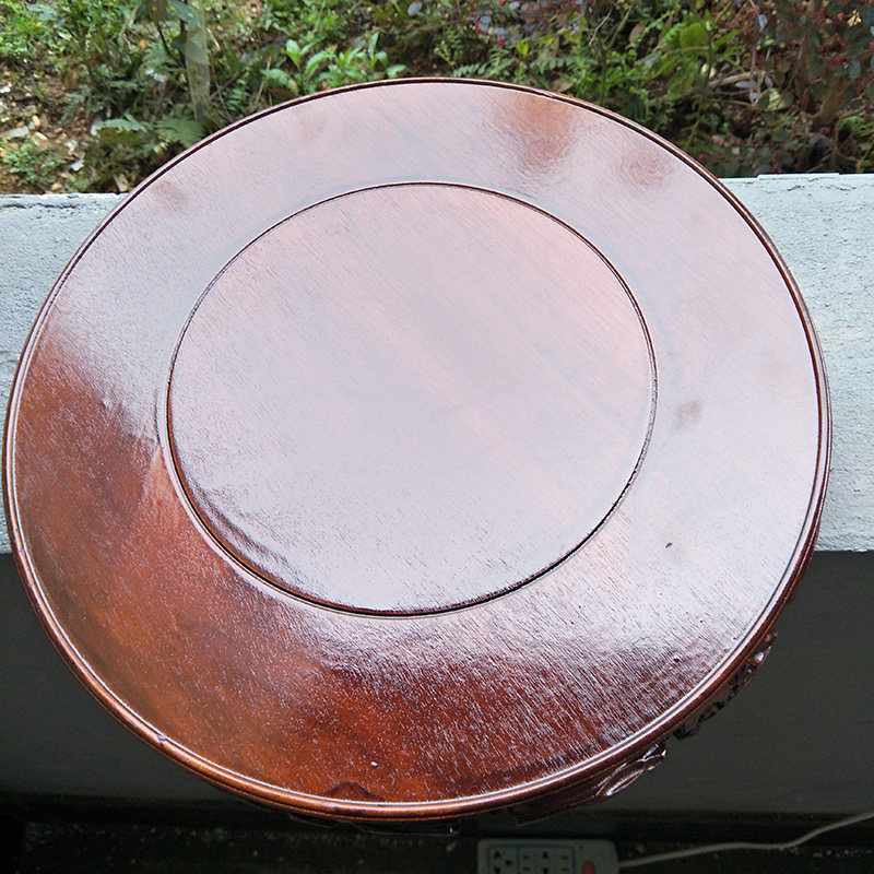 大号加厚根雕实木底座圆形  花瓶花盆鱼缸奇石佛像工艺品摆件底座