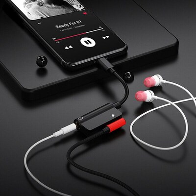 Lightning to 3.5mm 2-in-1 Headphone Audio Adapter for iPhone