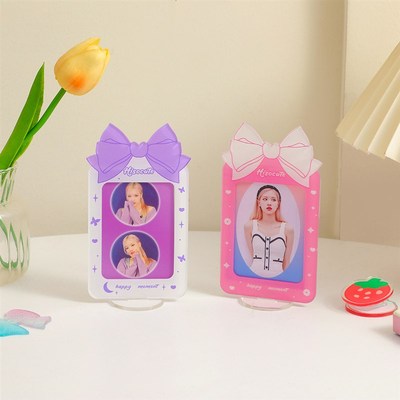 少女韩版拍立得桌面透明相框亚克力学生3寸照片爱豆追星小卡摆台