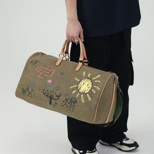 旅行包男款大容量短途旅行袋男女运动健身包手提包行李包帆布背包