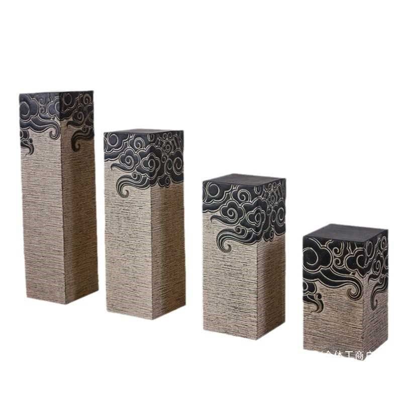 软装柱新中式摆件门口入户展示祥云落地茶室柱玄关底座装饰客,家居饰品,落地摆件,淘宝优惠券,粉丝福利购,淘宝优惠卷