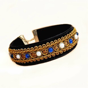 猫咪项圈珍珠脖套宠物摄影饰品高贵复古阿比猫圈可爱宠物项链宝石