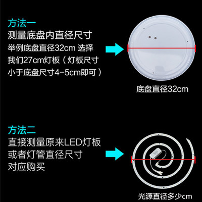 速发吸顶灯led灯芯吊扇灯替换灯板灯盘改造磁吸灯片吸顶风扇灯led