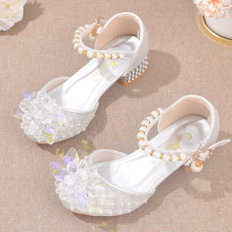 韩版儿童高跟鞋水晶鞋女童公主鞋水钻学生舞台表演鞋礼服鞋银白色,童鞋/婴儿鞋/亲子鞋,水晶/水钻鞋,淘宝优惠券,粉丝福利购,淘宝优惠卷