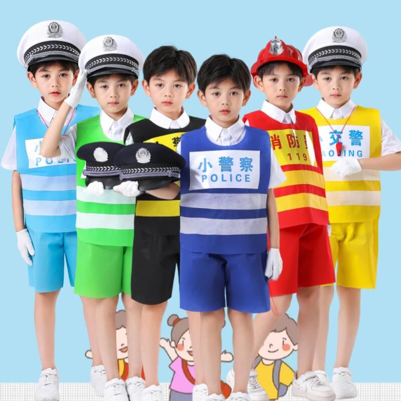 热销环保服装儿童时装秀幼儿园亲子走秀创意服装男diy手工环保警