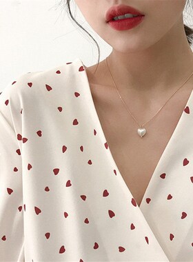 小众高货New Beads Women's Neck Chain Kpop Pearl Choker Neckl