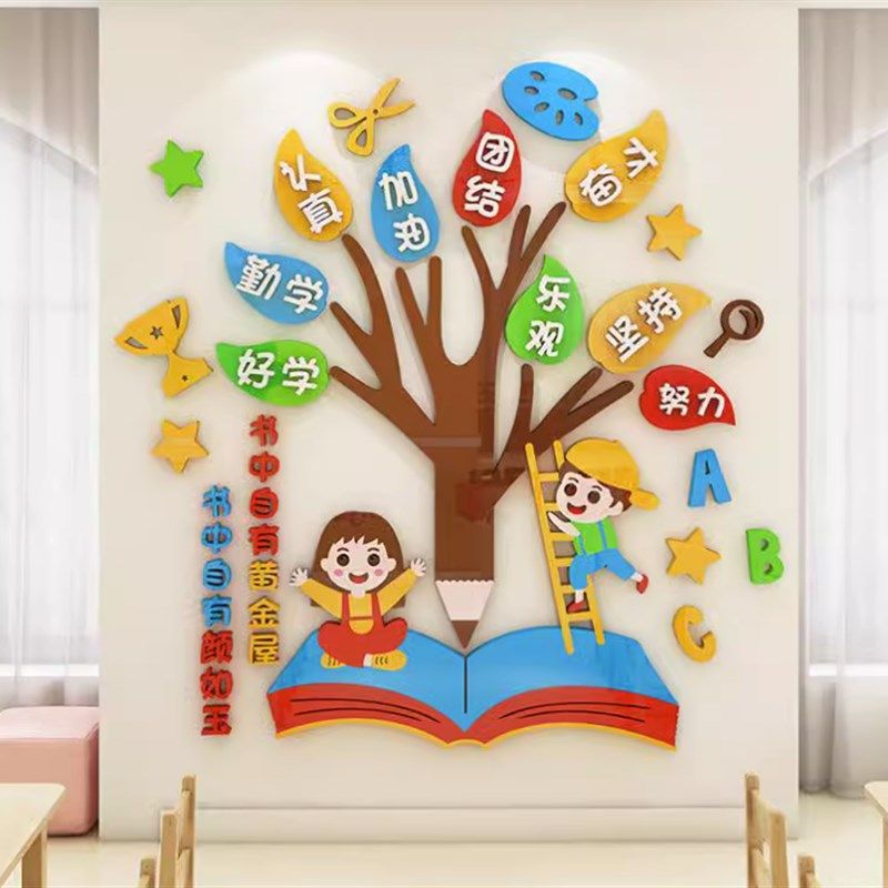 新款小学班级公约立体墙贴幼儿园环创教室装饰布置激励评比文化墙,家居饰品,文化墙贴,淘宝优惠券,粉丝福利购,淘宝优惠卷