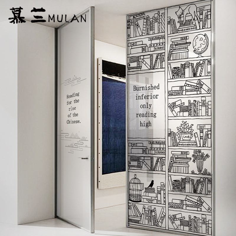玻璃贴纸复古玻璃门静电卫生间办公室磨砂浴室推拉门装饰贴画贴膜图片