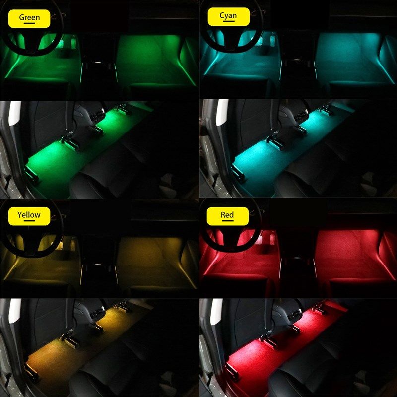 Car Interior Light Strip Charging Portable RGB Auto Atmosphe