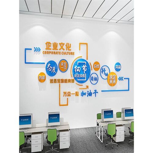 公司企业b文化立体墙贴大厅入户形象墙面装饰励志标语贴纸布置自