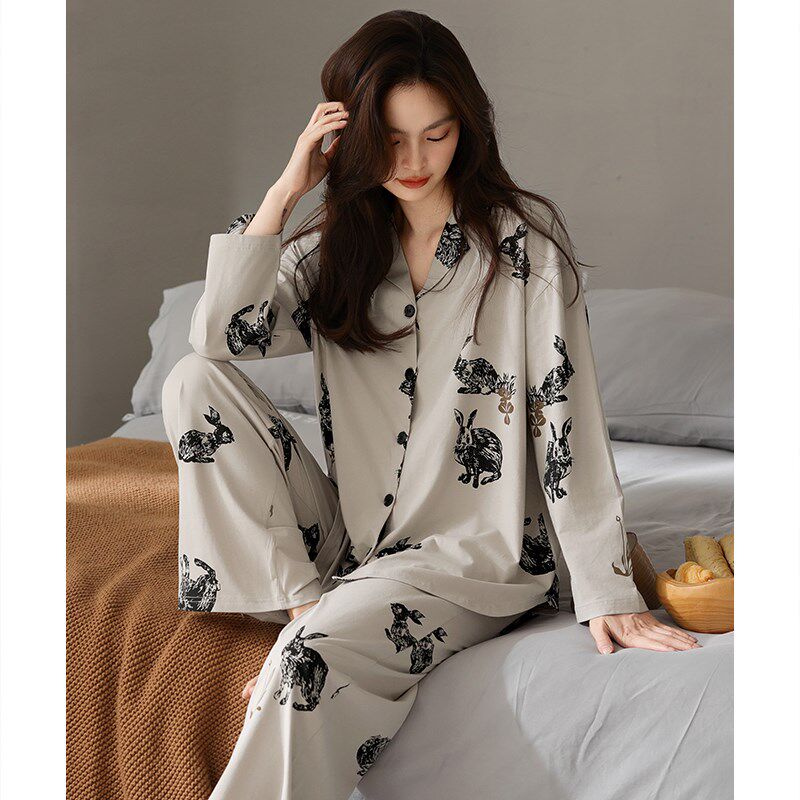 睡衣女春秋款长袖秋季2024新款女款秋冬薄款高级感家居服套装