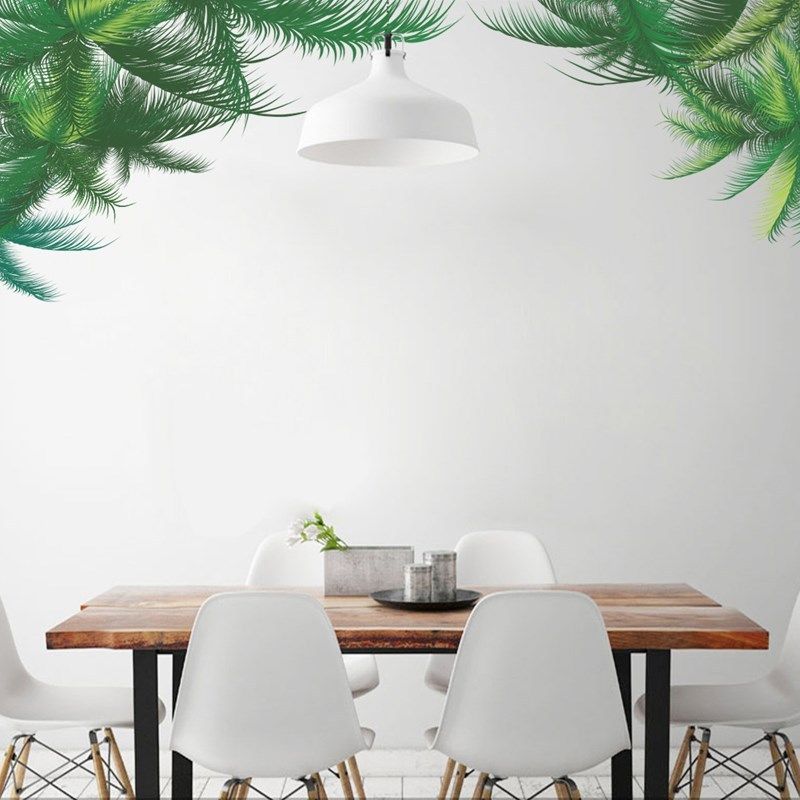 速发推荐3d green leaves wall ers living room sofa tv backgro