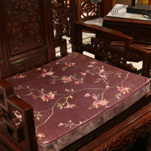 绒布冬季中式红木沙发坐垫罗汉床实木防滑家具加厚海绵座垫定制套