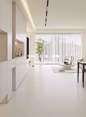 法式奶油白色800x800微水泥客厅瓷砖 亮光哑光柔光通体超白胚地砖