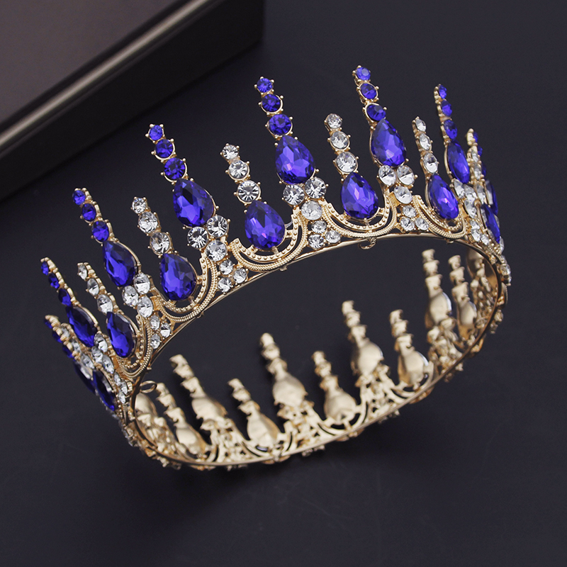 推荐Gorgeous Green Crystal Circle Diadem Royal Queen King Br-封面