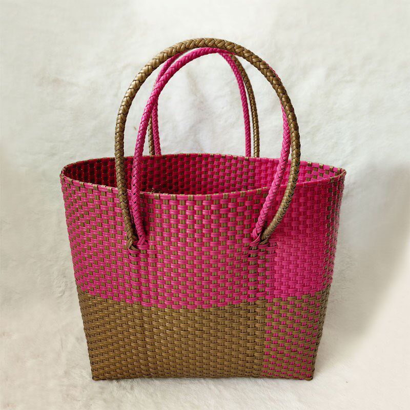 双把手百搭编织包沙滩度假包新款流行包包女时尚大容量单肩包手提