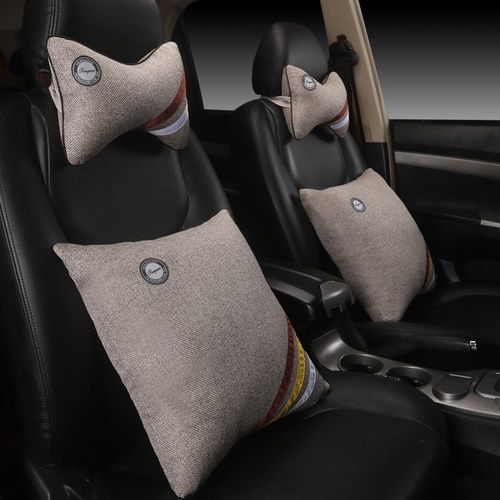 汽车抱枕一对四件套卡通车内靠垫车上头枕腰靠车用车载靠枕护颈枕