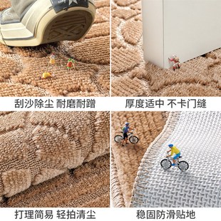简约地垫家用纯色地毯丙纶进门玄关入户门垫子耐蹭除尘脚垫